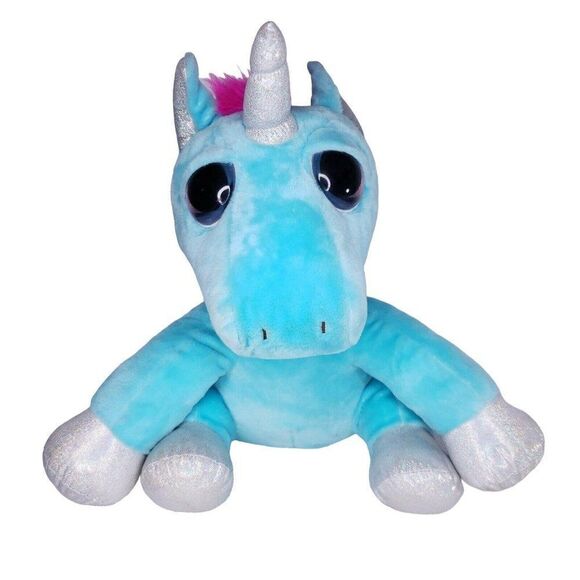 Little Peepers Russ Big Eyes Unicorn Blue Pink Silver Twinkle Large 20" - Picture 1 of 8